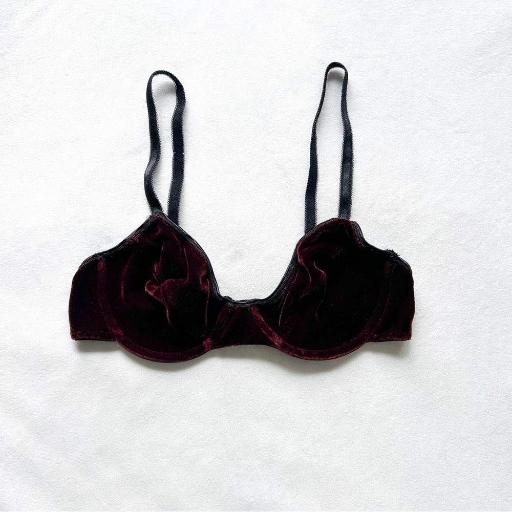 Banana Republic Velvet Bralette - Rich Burgundy Medium